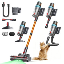 Cordless Vacuum Cleaner, 650W 55KPA Stick Vacuum with Touch Screen & 3.3ft Flexible Hose, Up to 70 Mins Runtime, Self-Standing, Auto Mode, Lightweight