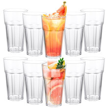 MEIDIV 18 Pack 380ml Plastic Tumblers, Plastic Cups Reusable Stackable, Plastic Acrylic Drinking Glasses, Plastic Tumblers for Adults Party, Picnic