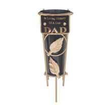 Grave Vases with Spike Grave Ornaments - Memorial Plaques/Black Vases Flower Holders with Personalised Quotes; Metal Spikes Grave Decorations in Lovi