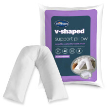 Silentnight V Pillow with Pillowcase - Pregnancy Nursing Support V Shaped Triangle Pillow Cushion Orthopaedic with Stain and Water Repellent Pillowca