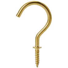 Merriway BH01117 (10 Pcs) EB Brass Plated Shouldered Cup Mug Hooks, 38 mm (1.1/2 Inch) - Pack of 10 Pieces