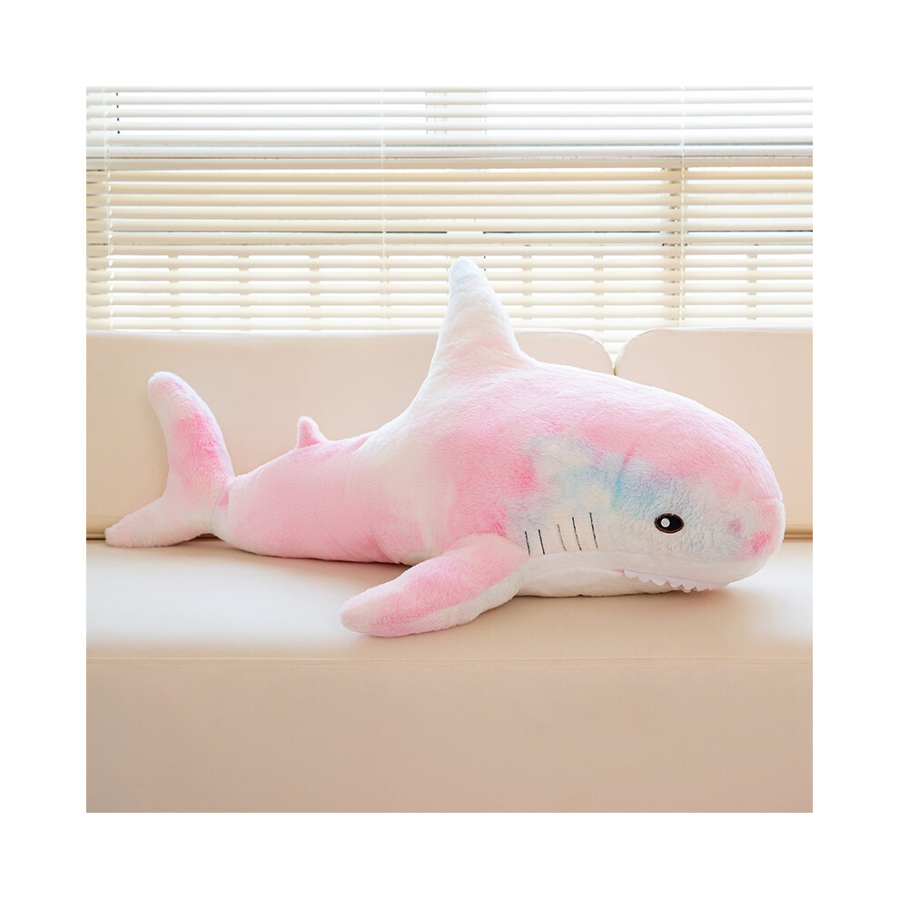 Photos - Other Toys  100cm Cartoon Hot Sell Soft Rainbow Shark Plush Doll Pillow Sea Creatures Colorful Shark Plush Toy Warm Hug(D, about 100cm)