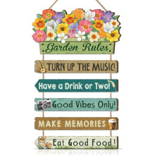 ANHUIB Set of 6 Garden Rules Plaque Sign Garden Signs Plaques for Outside Farmhouse Gardening Sign Outdoor Gardeners Women Present Outdoor Decoration