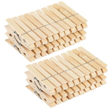 60 Traditional Wooden Laundry Pegs, Clothespins for Indoor and Outdoor Washing Lines, Clothes Drying Clips Also Perfect for Crafting, Art, DIY (2 Pac