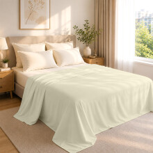 Rohi Cream King Size Flat Sheet Microfibre – Ultra-Soft, Durable, and Hypoallergenic Flat Sheets for Standard and Oversized Mattress Flat Bed Sheet
