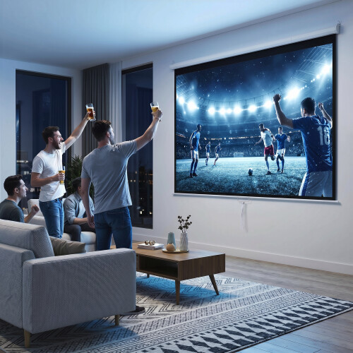 Homcom Pantalla de Proyector Blanco 244 x 183 cm 1