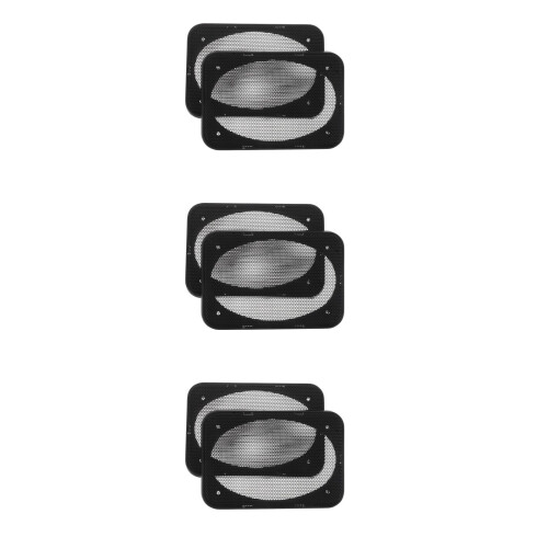 6Pièces Grille Ventilée Haut-Parleur Auto Poly Acier Noir Décorative 2