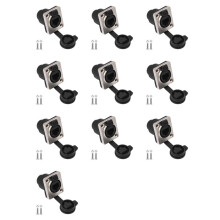 10X Waterdichte RJ45-Netwerkconnector met Rubberen Afdekking D-Type Paneelmontage-Aansluiting RJ45 Ethernet-Connector 180 Graden