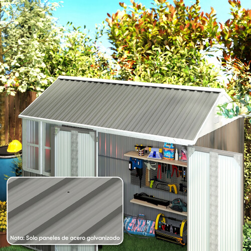 Outsunny Paneles Acero Galvanizado Gris 129 x 45 cm 1
