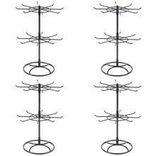 4X Rotating Jewelry Display Stand 2 Tier Round Metal Necklace Organizer for Hanging Earrings Rings Bracelets Watches