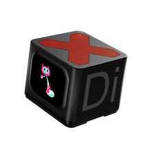 (black) Digital Alarm Clock Portable Bluetooth Speaker Touch Screen Metal Design Rechargeable Mini Speaker for Home Office Car Travel
