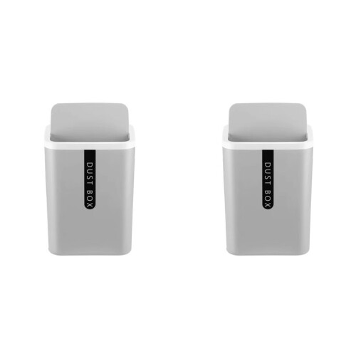 2X  Small Waste Bin Desktop Garbage Basket Home Table Plastic Office Supplies Trash Can Dustbin Sundries  Box