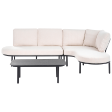 Garden Sofa with Table 4 Seater POLLINA Black Metal