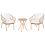 Beliani Bistro Set FERLA PE Rattan Light Brown 1