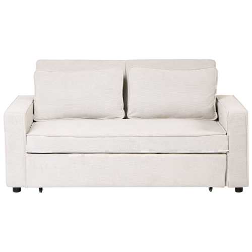 Beliani Sofa Bed 2 Seater UTTELA Fabric Off-White