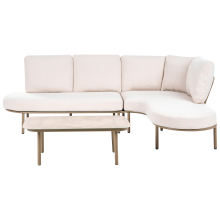 Garden Sofa with Table 4 Seater POLLINA Brown Metal