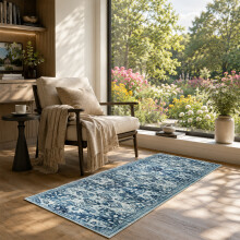 (60x220 cm- Runner Rug Indoor Outdoor, Tranquil) Non-Slip Traditional Rugs Runner Carpet Floor Mat