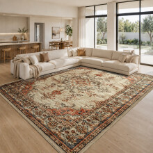 (240x320 cm- Extra Large Rug Traditional Carpet, Timeless) Non-Slip Traditional Rugs Runner Carpet Floor Mat