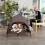 Cama elevada para perros de exterior con techo para perros grandes 7