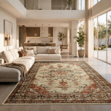 (200x290 cm- Extra Large Rug For Living Room Bedroom, Timeless) Non-Slip Traditional Rugs Runner Carpet Floor Mat