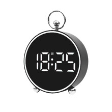 (WHITE) LED Alarm Clock Desk/Wall Travel Electronic Clock with Temperature for Bedroom Office Decoration