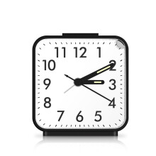 (Black) Analog Alarm Clock Bedside Alarm Clock Classic Small Clock Portable Children Desk Despertador 4 Colors for Home Travel