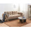 Beliani Sofa Bed 3 Seater ASBY Fabric Light Brown 2