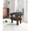 Beliani Armchair ILBRO Boucle Black/Dark Brown 2