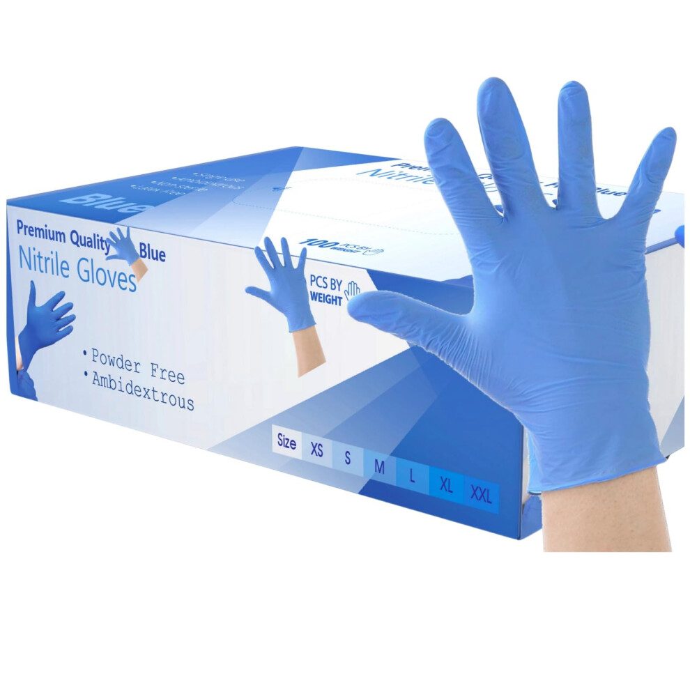 200 Disposable Nitrile Gloves Medium Blue Â Medical Examination Powder-Free Latex-Free Strong Durable Tear-Resistant For Healthcare, Dental, Food, C 5007733392735
