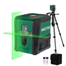 Laser Level with 1.2M EnhancedTripod, Nikotek Green Laser Leveler Self Leveling Cross Line, Horizontal and Vertical Line Laser Level IP54 Waterproof
