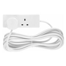 STATUS 2 Socket Extension Lead, 2m Cable 13A Power Strip for Home, Office or School, White (2WS2MCP20)
