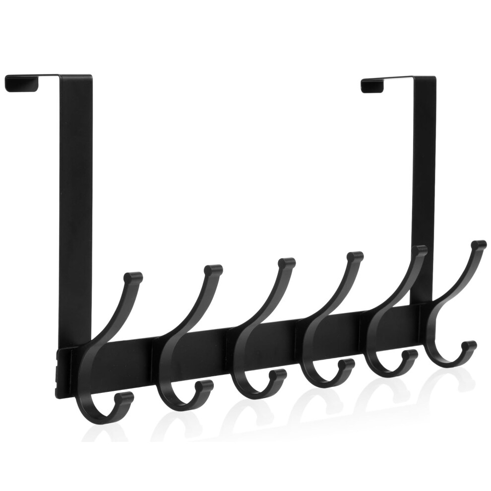 Optish Over The Door Hooks, Door Hanger Hook, Over The Doors Towel Rack For Bathroom, Doors Towel Hanger For Hanging Coats Hats (1Pack,Black) 5009734551999
