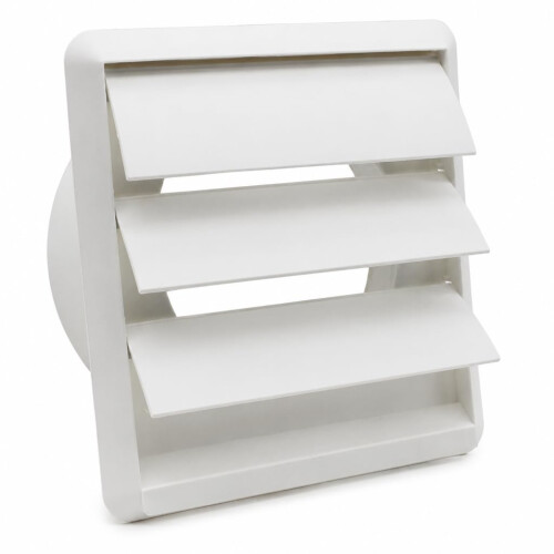 Kair White 100mm Gravity Wall Vent Grille with Backdraught Shutters