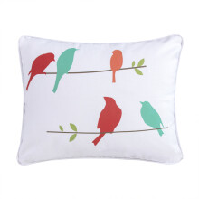 Levtex Home díszpárna madármintával 45x45 cm piros