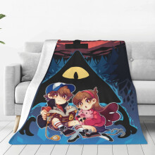 Pătură moale din flanel cu imprimeu anime Gravity Falls, 60x50inch