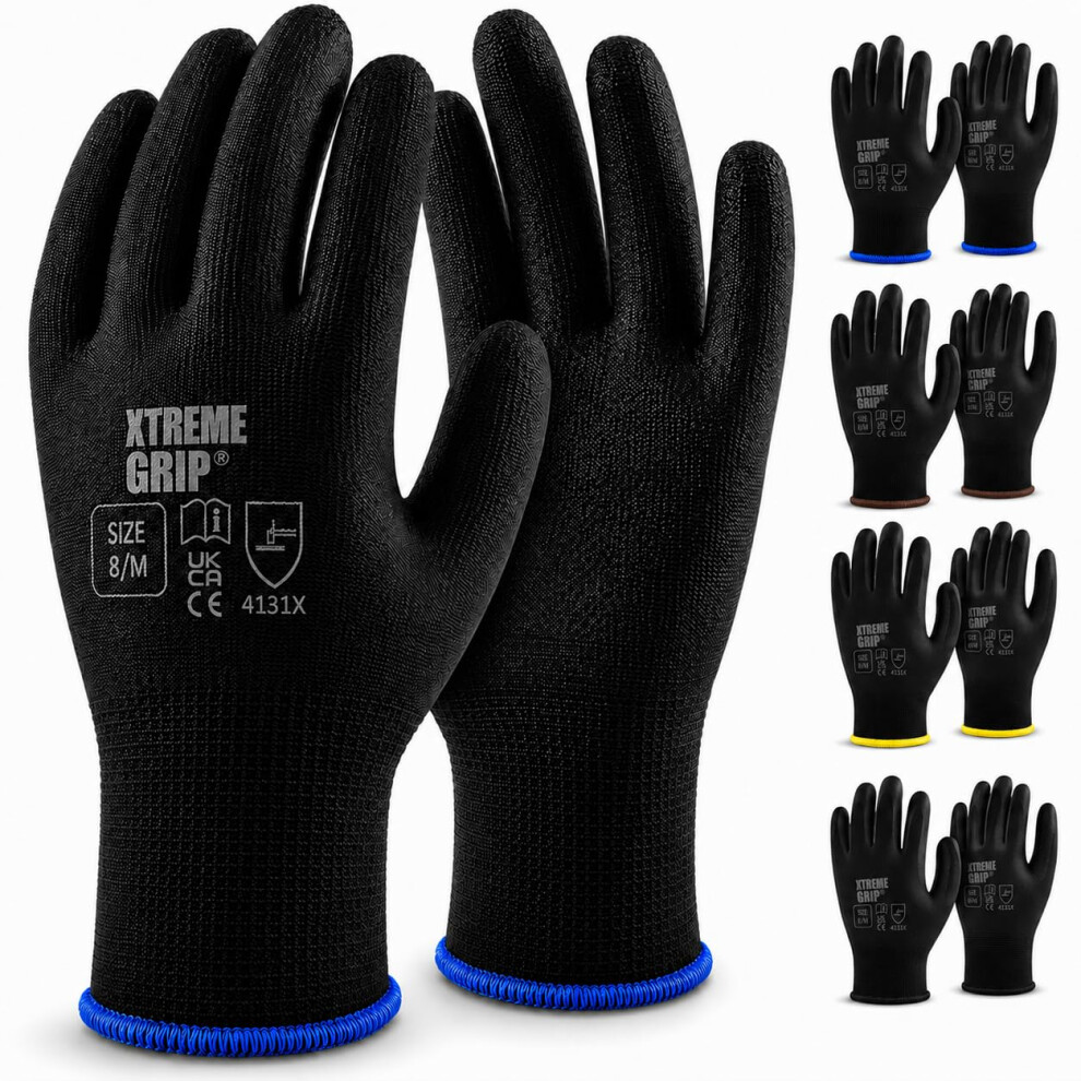 Xtremeauto Xtremegrip Pu Coated Safety Work Gloves Â Non-Slip Grip Protective Work Gloves For Diy, Mechanics, Warehouse, Gardening & Construction 5007528790043