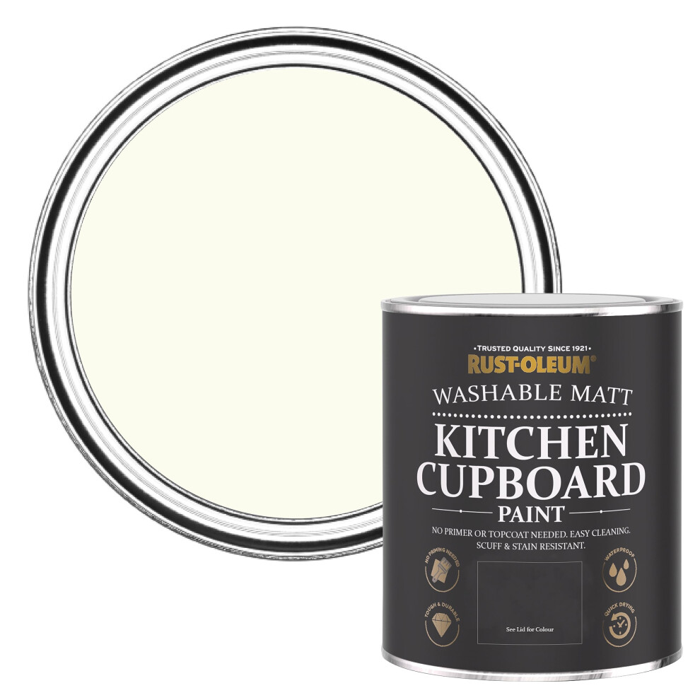 Rust-Oleum Off White Kitchen Cupboard Paint In Matt Finish - Antique White 750Ml