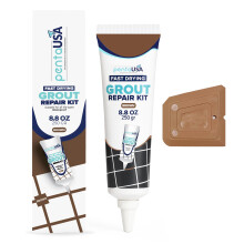 Grout - Ready Mixed Grout Reviver - Fast Drying, No Sealer Required, Perfect for Bathroom, Shower and Kitchen + Mould Protection - 250gr (Brown)