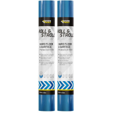 Everbuild Roll & Stroll Hard Surface Protector – Self-Adhesive – Totally Waterproof – Transparent Blue – 600mm x 25m (Pack of 2)