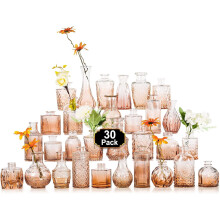 Glass Bud Vase Set Vintage Style 32 pcs