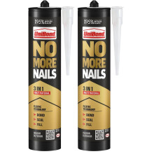 UniBond No More Nails 3in1 White, High Strength All Purpose Adhesive, Bonds, Seals & Fills, Waterproof Grab & Gap Filler for Wood, Tile, Metal, Concr