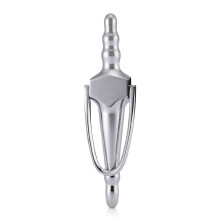 XFORT Door Knocker 8” Slimline Polished Chrome, Victorian Urn Slim Door Knockers for Front Door, Elegant Front Door Furniture with a Modern Design