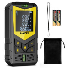 OLUFEY Laser Measure,Laser Distance Meter Device IP54 Portable Digital Measure Tool Range Finder with Bubble Levels and LCD Backlit (OL120A)