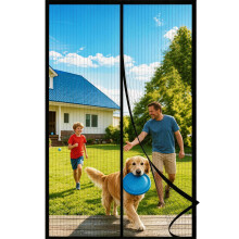Fly Screens Doors Nets Patio Curtain Insect Mesh for Keeping Out Flies & Bug, Flyscreen French Doors, Screen Door Fly Screen, Magnetic Fly Curtain(90