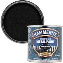 Hammerite Direct to Rust Metal Paint - Hammered Black Finish 250ML (Pack of 5)