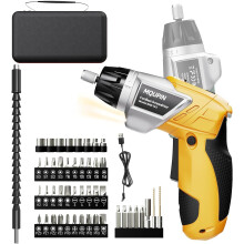 Electric Screwdriver, 6+1 Torque Cordless Screwdriver 2000mAh 3.6V with 47 Accessories, LED Light and Rear Flashlight, USB Cable and Storage Bag