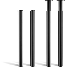 CROWNSHOP 4PCS Table Legs, Adjustable Metal Breakfast Bar Leg, 71-110 cm Height, 60 mm Diameter, Folding Design for Kitchen Worktop, Dining Table (Bl