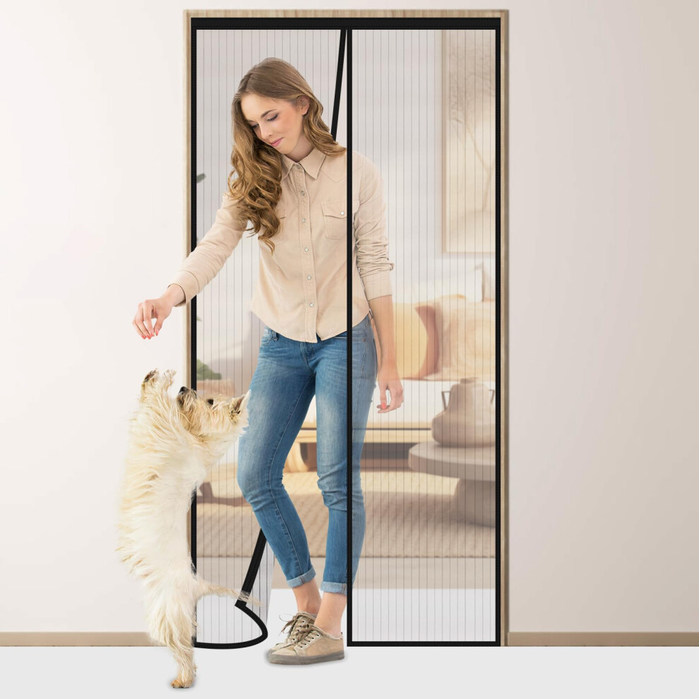 Flintronic Magnetic Fly Screen Door, 75X210cm Heavy Duty Mesh Curtain With Repair Subsidy, Fly Screens Doors Nets Patio Curtain Insect Mesh With Powe 5003490721948