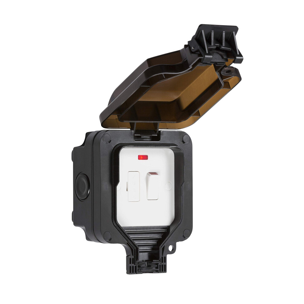 Knightsbridge Op63n Outdoor Weatherproof Switched Fused Spur With Neon, Black, 153.0 Mm*110.0 Mm*110.0 Mm 5004071842151