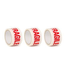 Heavy Duty Fragile Packing Tape - 3 Rolls of 48mm x 66m Strong Packaging Tape - Sticky Parcel Tapes for Boxes, Postage, Moving House - FSC Certified